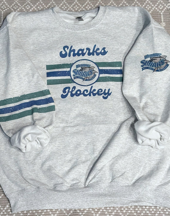 Retro Sharks grey sweatshirt