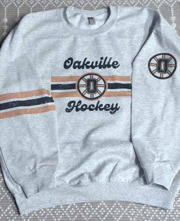 Retro Oakville hockey grey sweatshirt