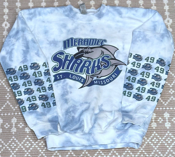 Sharks dyed number sleeves sweatshirt