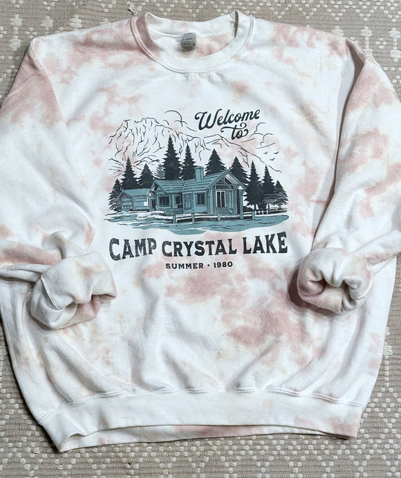 Welcome to came crystal lake dyed sweatshirt