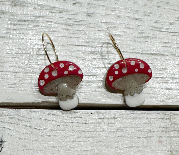 Mushroom clay earrings
