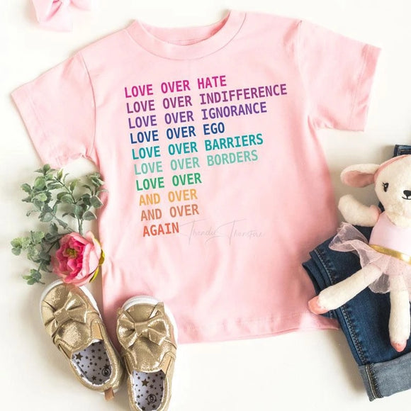 Love over and over youth tee shirt