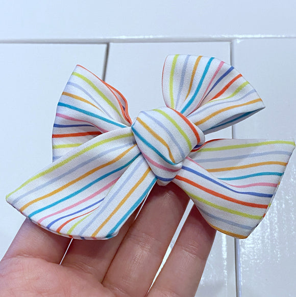 Rainbow stripes Avery bow