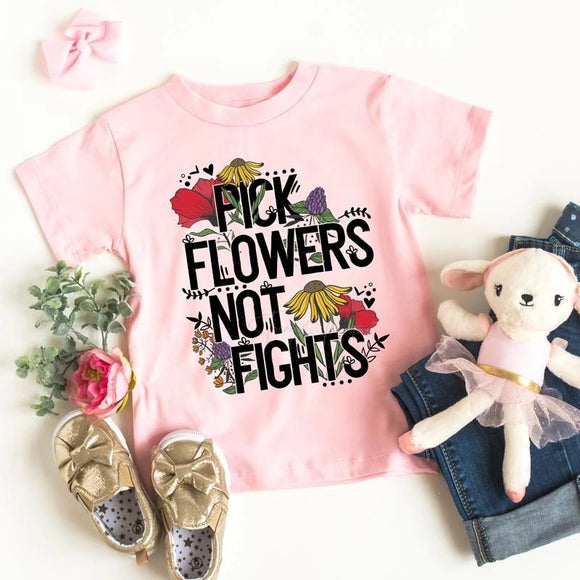 Pick flowers not fights youth tee