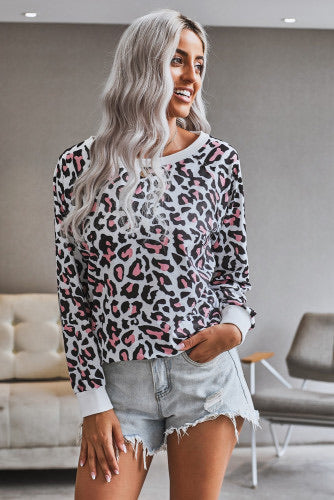 Leopard print light weight sweat shirt