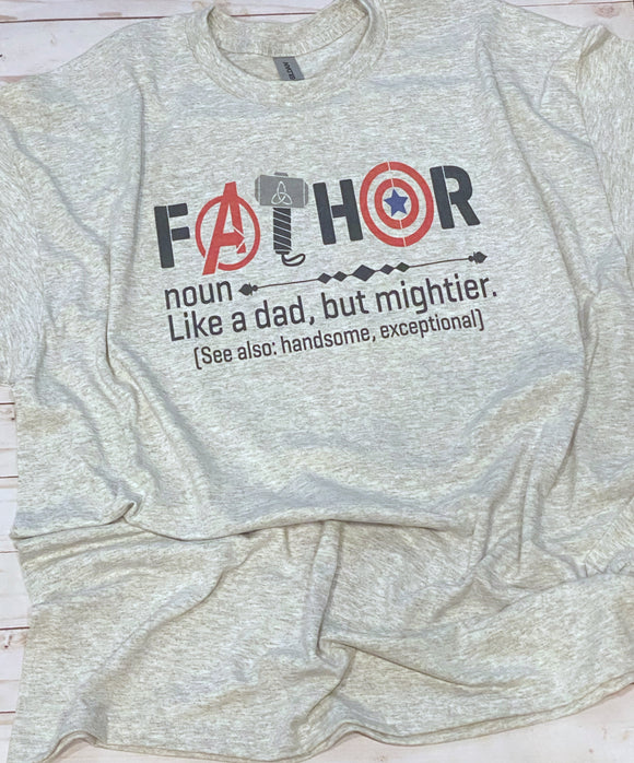 Fathor T Shirt, shown on ash gray