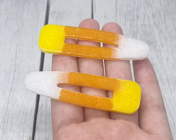 Candy corn hollow resin clip