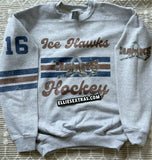 Ice hawks retro ash grey sweatshirt