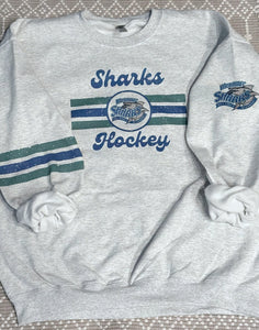 Retro Sharks grey HOODIE