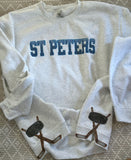 Custom mascot faux sequin side split crewneck sweatshirt