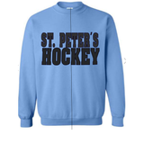 St. Peter’s hockey printed cardigan cut light blue sweatshirt