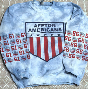 Affton blue dyed number sleeves sweatshirt