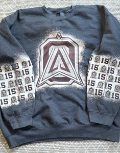 Arrows number sleeves Charcoal bleached sweatshirt