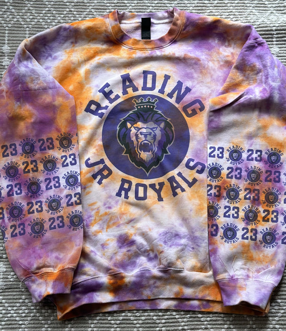 Jr royals sleeve purple and orange dyed sweatshirt