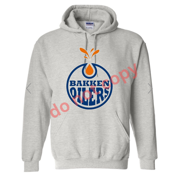 Bakken oilers grey hoodie