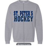 St. Peter’s hockey printed cardigan cut grey sweatshirt