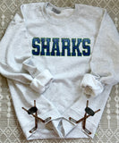 Custom mascot faux sequin side split crewneck sweatshirt