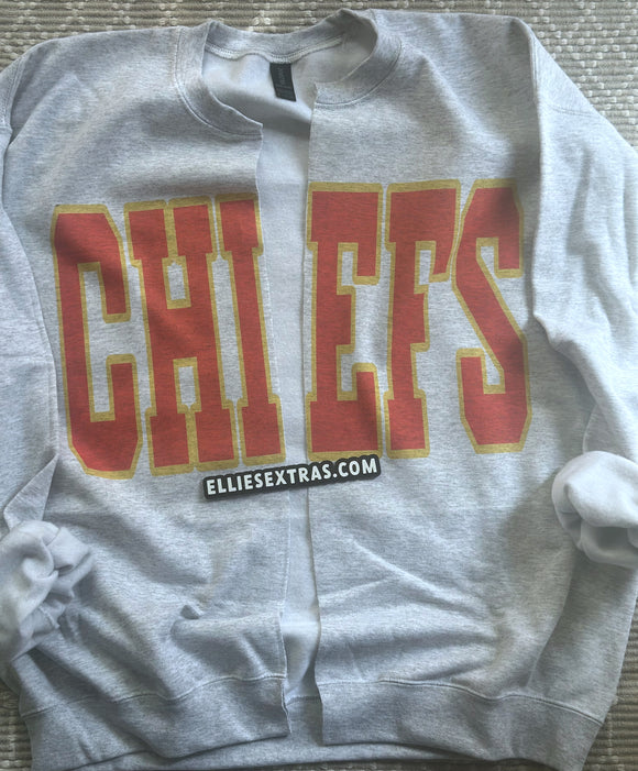 Custom mascot printed cardigan cut grey sweatshirt