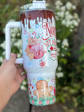 Hot chocolate 40 oz tumbler with handle