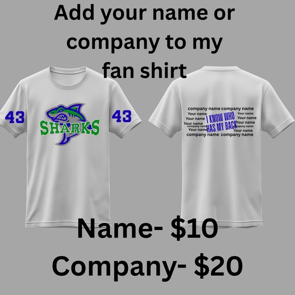 GREEN SHARKS fan fundraiser tshirt