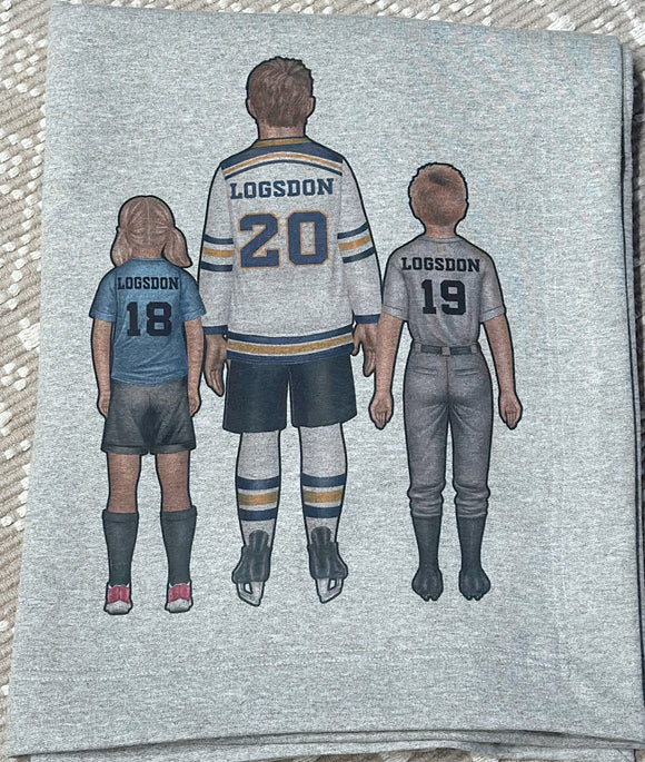 Custom printed sweatshirt blanket