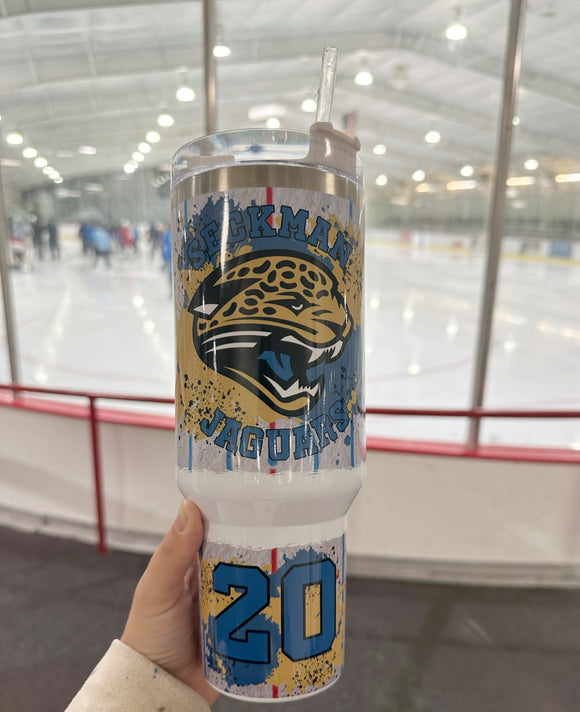 Jaguars hockey 40 oz tumbler with handle