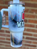 Fox warriors color splash 40 oz tumbler with handle