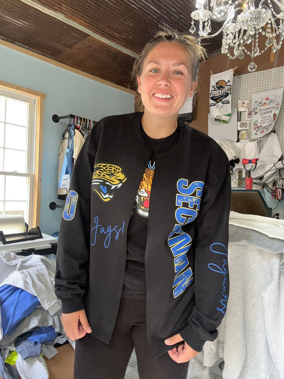 Jaguars cardigan cut black sweatshirt