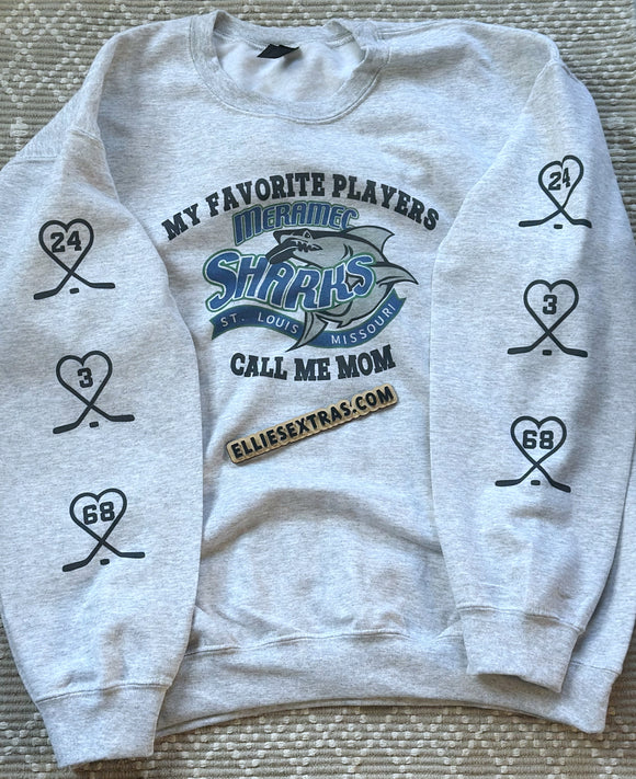 Favorite players number hearts sweatshirt