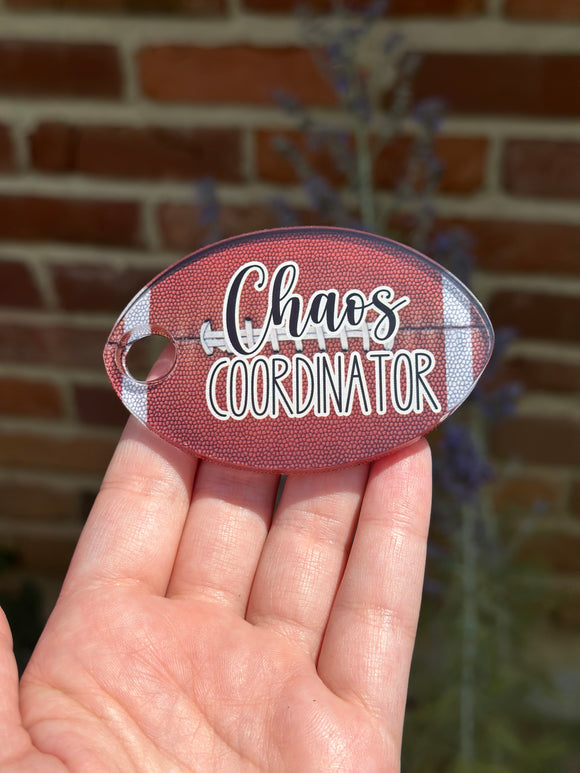 Football chaos coordinator tumbler tag