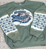 Green Sharks number sleeves sweatshirts