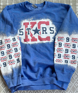 Kc bleached number sleeves sweatshirt