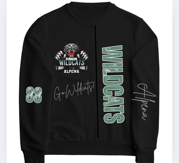 Wildcats cardigan cut black sweatshirt
