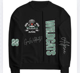 Wildcats cardigan cut black sweatshirt