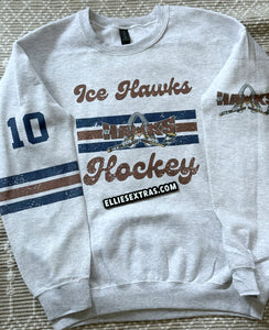 Ice hawks retro ash grey sweatshirt