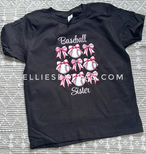 Baseball sister bow T Shirt