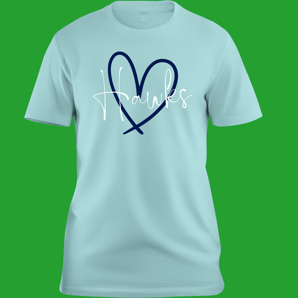 Hodge hawks heart tshirt