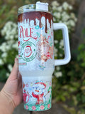 Hot chocolate 40 oz tumbler with handle