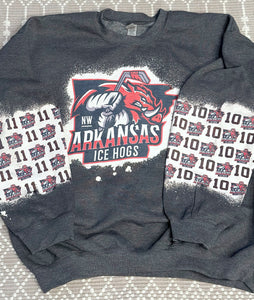 Ice hogs bleached number sleeves sweatshirt