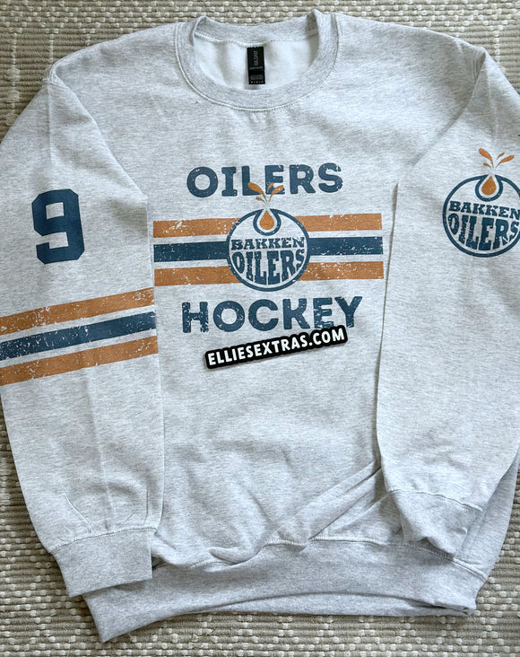 Oilers retro ash grey sweatshirt