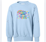 Ms. Rachel’s rainbow room crewneck Select pick up in shop to have it delivered to school