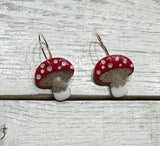 Mushroom clay earrings