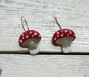 Mushroom clay earrings