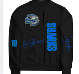 Sharks cardigan cut black sweatshirt