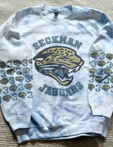 Seckman Jaguars number sleeves dyed sweatshirt