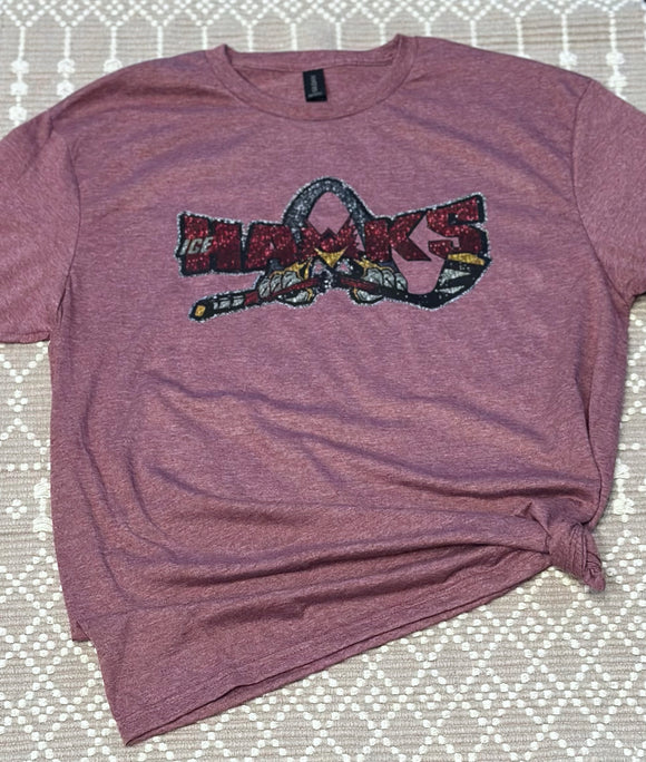 Faux Sequin Ice Hawks T-Shirt