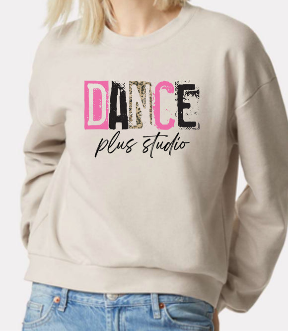 Adult boxy crop Dance plus studio crewneck sweatshirt