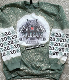 Wildcats number sleeves green bleached sweatshirt