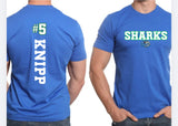 Sharks Hockey Custom Back T-Shirt