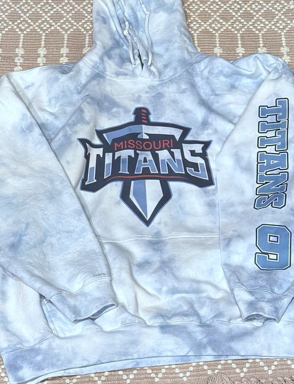 Titans sleeve blue dyed hoodie